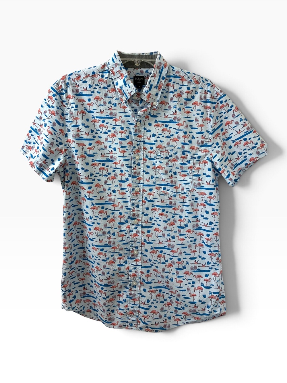 J.Crew Flamingo Button-Down Resort Shirt Men's Medium